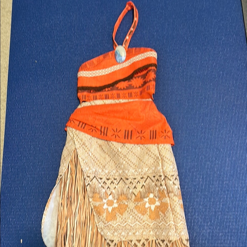Moana kids Orange and Tan Halter Dress